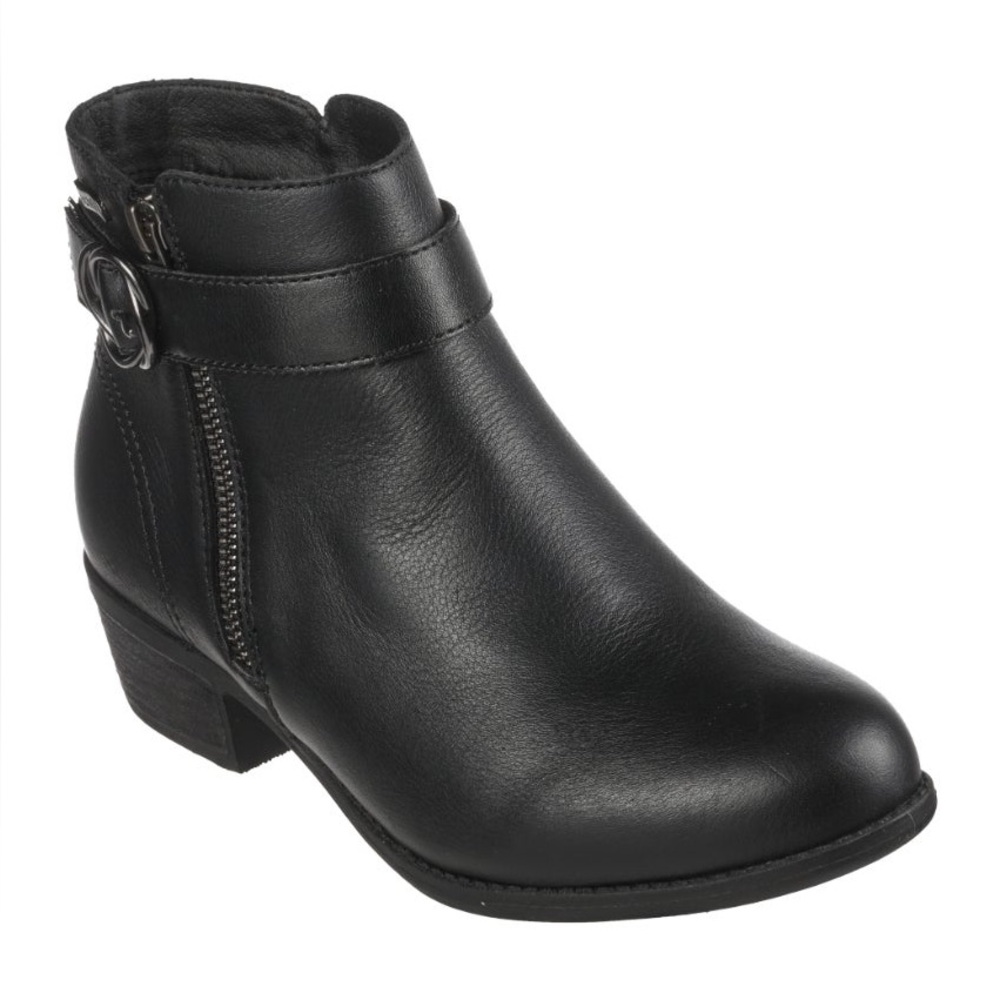 NEW!! Women’s Skechers Lasso-Fancy Arch Fit Black Ankle Boots Size 8.5M